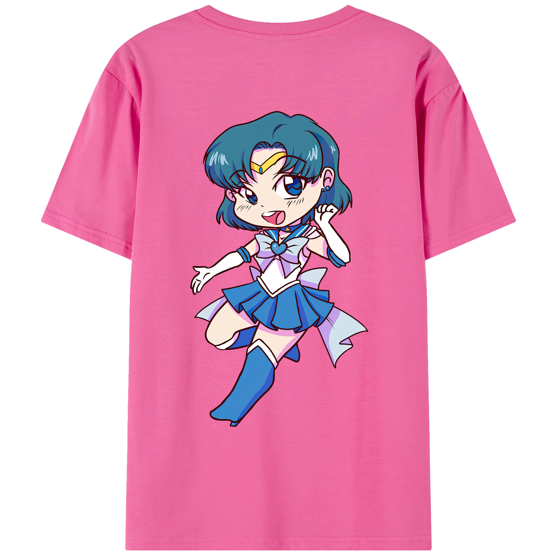 （画像用） 美少女戦士セーラームーン 水野 亜美 みずの あみ Sailor Moon Mizuno Ami レディース半袖Tシャツ(バックプリント)